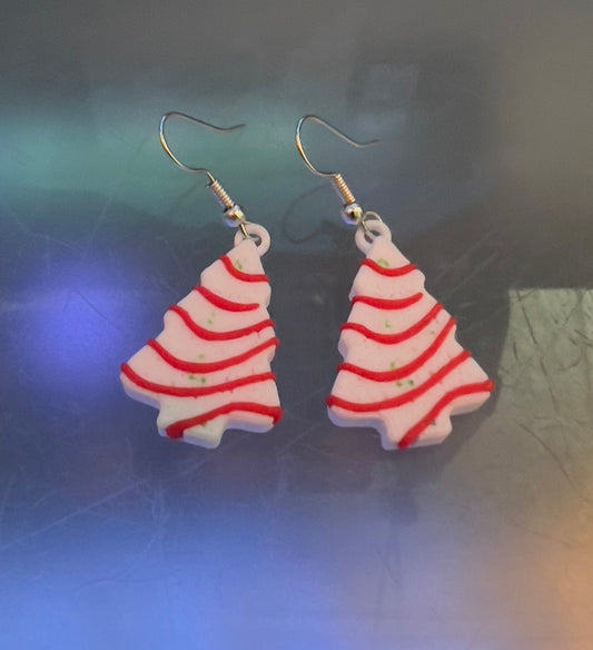 Christmas Holiday Tree Snack Cake Earrings - Whole